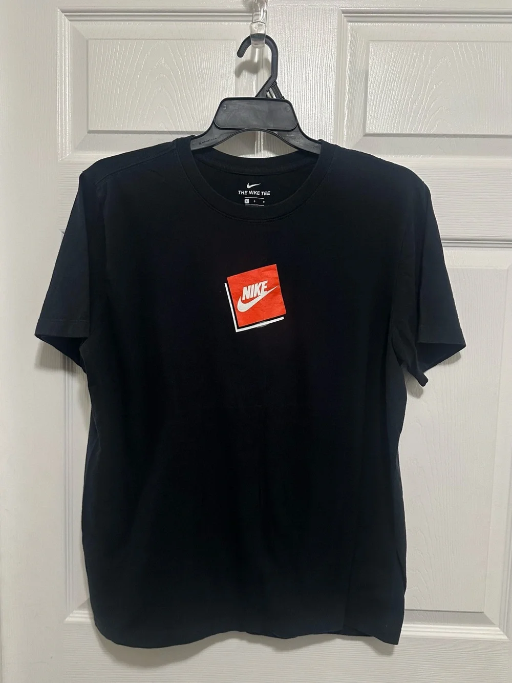 Nike Black Short Sleeve Tee with Red Square Logo